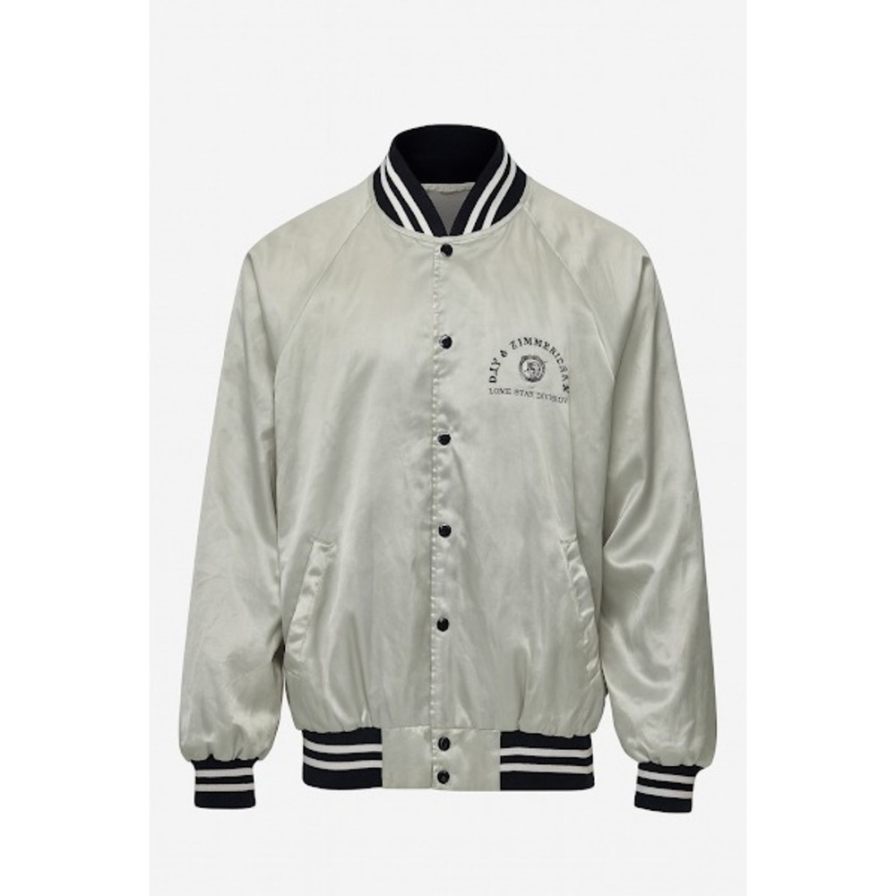 Satin Bomber Jacket Mens Womens Unisex Light Gray